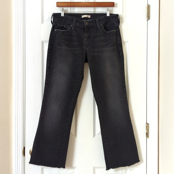Levi's Y2K 545 Classic Low Rise Slim Fit Ankle Boot Cut Jeans Faded Black 8 - Picture 1 of 15